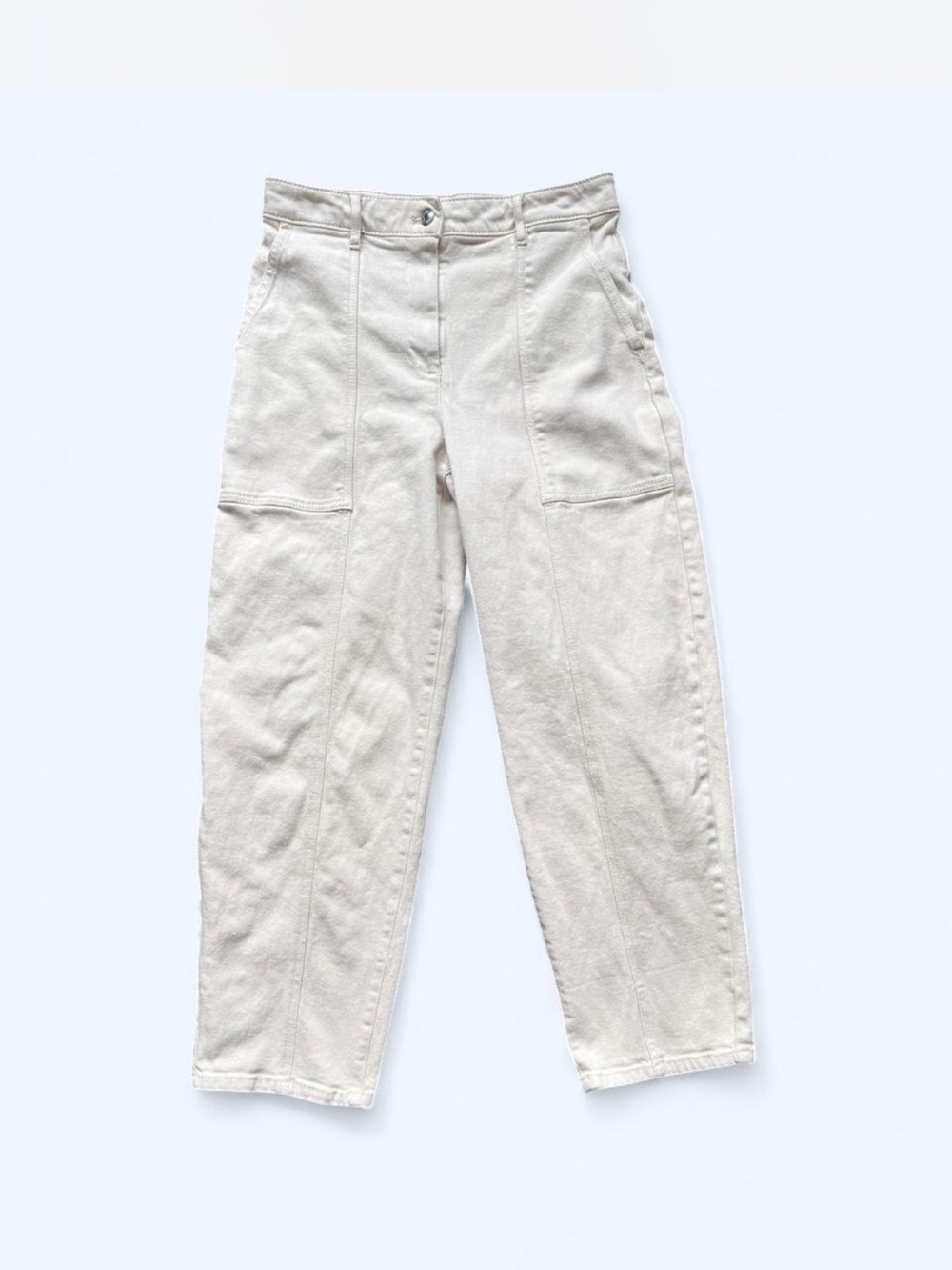 Wilfred Free by Aritzia Cream High-Rise Straight Leg Jeans Size 8
